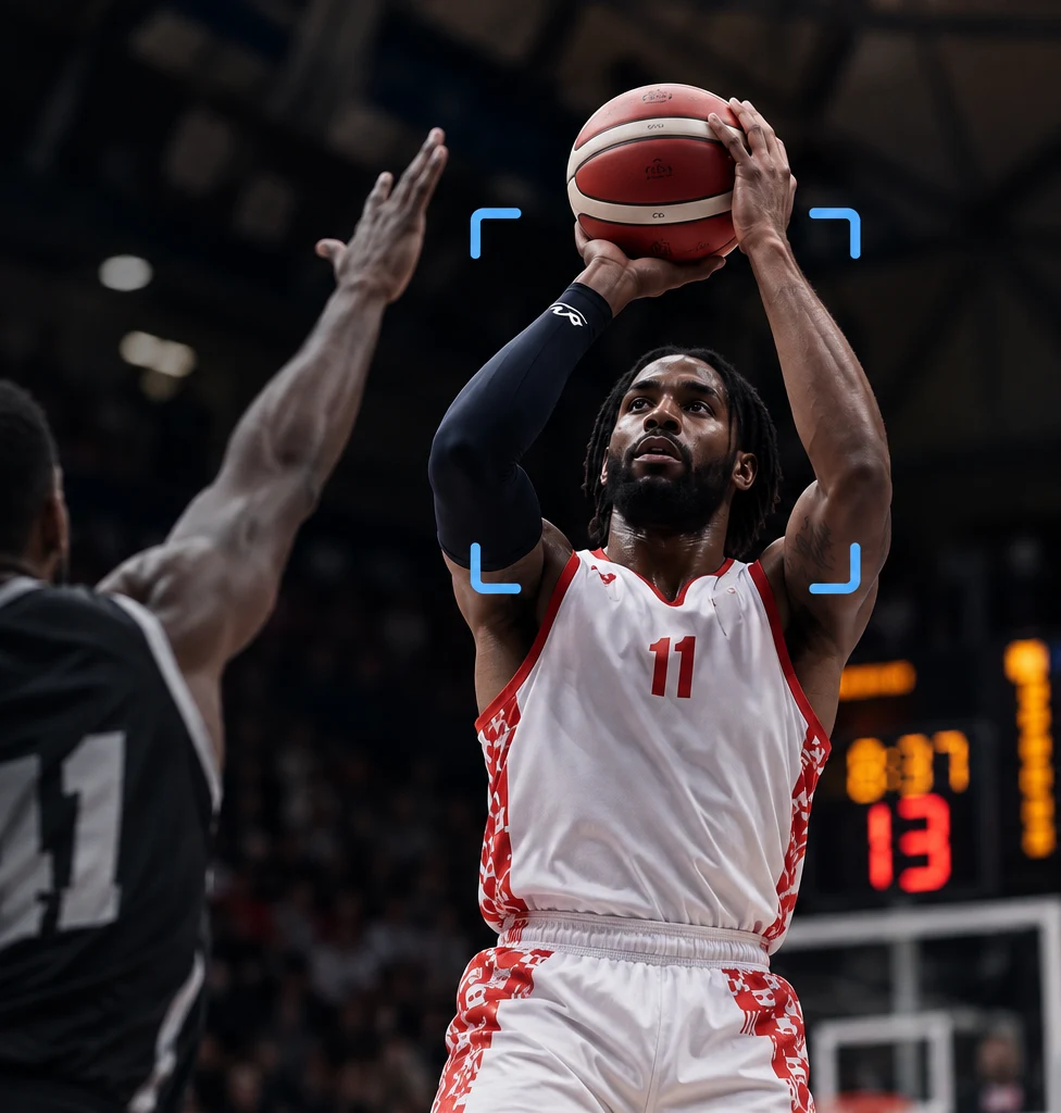 Basketball player taking a shot